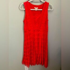 Chic Coral Lace Dress